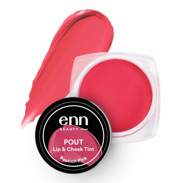 Enn Beauty Pout Lip, Cheek & Eyeshadow Tint with SPF 10 withThe Goodness of Jojoba & Avocado Oil, Natural Blush for Women, Long Lasting, Sls & Paraben Free - Passion Pink, 5gm