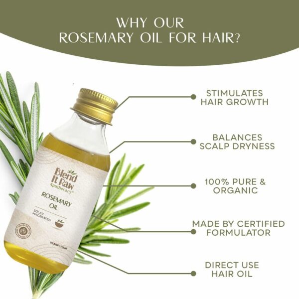 Blend It Raw Apothecary Rosemary Oil for Hair Growth with Rosemary Extract & Vitamin E, 100ml