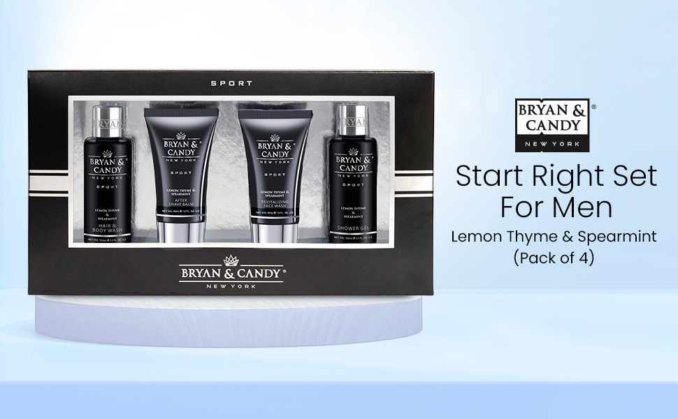 Bryan & Candy Gift Set For Men Luxury Lemon Thyme & Spearmint Start Right Gift Set For Men