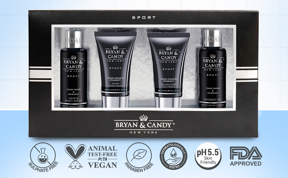 Bryan & Candy Gift Set For Men Luxury Lemon Thyme & Spearmint Start Right Gift Set For Men