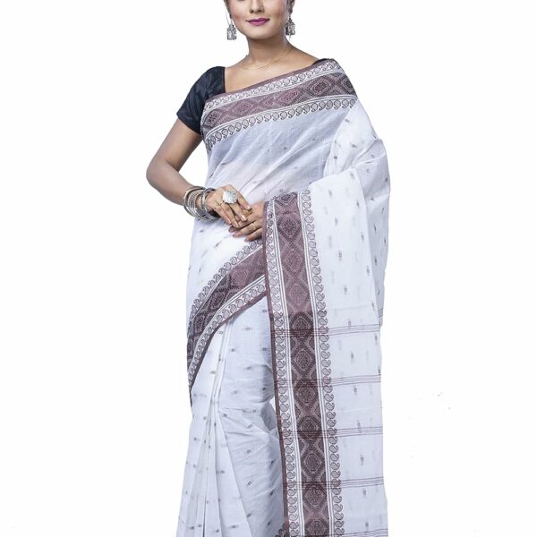 T.J. SAREES Pure Cotton Sarees for Women Traditional Tant Sarees Elegant and Comfortable Cotton Saree for All Occasions Without Blouse (Pack Of 1)