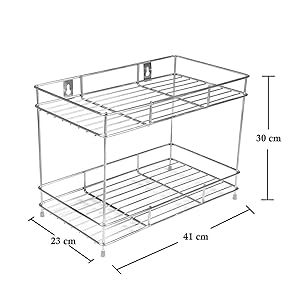 Stainless Steel Multipurpose 2 Layer Wall Mount Kitchen Spice Rack