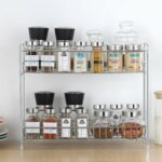 Plantex 2-Tier Stainless Steel Rack For Kitchen/Kitchen Organizer Rack/Countertop Tiered Shelf/Small Jar Organizer (Chrome)