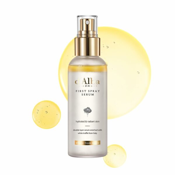 d'alba Piedmont Italian White Truffle First Spray Serum, Vegan Skincare, Hydrating Facial Mist With White Truffles, Glow Serum For Radiant Skin, All In One Care, 3.38 Fl Oz