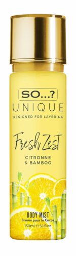 SO...? Unique Fresh Zest body mist - 150ml | Citronne & Bamboo Fragrance mist | Long lasting perfume mist | Body spray for women | Mix & Match your So…? Unique Scents