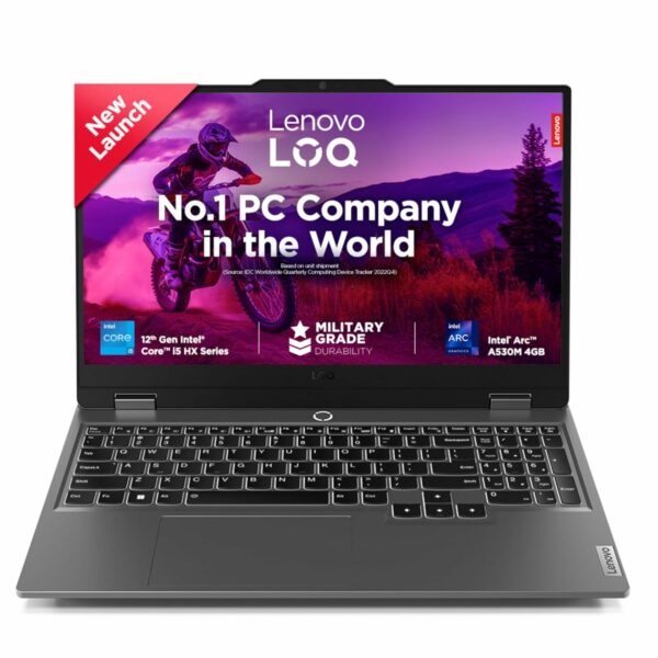 Lenovo LOQ 2024 12th Gen Intel Core i5-12450HX 15.6" (39.6cm) 144Hz 300Nits FHD Gaming Laptop (8GB/512GB SSD/Win 11/Intel Arc A530M 4GB Graphics/100% sRGB/3 Month Game Pass/Grey/2.4Kg), 83FQ0009IN