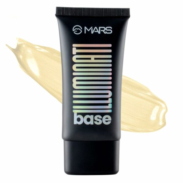 MARS Illuminati Base Dewy Primer with Highlighter | Glowy Dewy Primer for Face Makeup | Natural Finish (45ml) (GOLD)