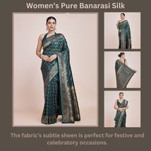 Women's Traditional Banarasi Satin Silk Woven Zari work Saree