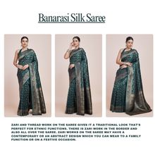 Women's Traditional Banarasi Satin Silk Woven Zari work Saree