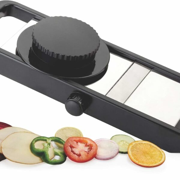 Ganesh Adjustable Plastic Slicer, 1-Piece, Black/Silver