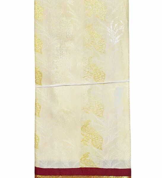 VFCollections Women's Kanchipuram Silk Bridal Pure Pattu Cream White Sarees With Blouse