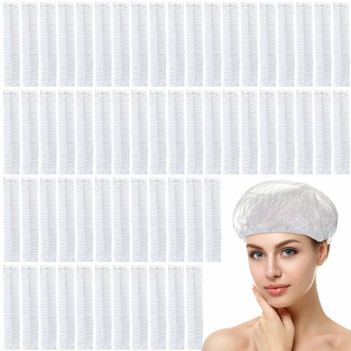 SNMMIFER Waterproof Disposable Shower Caps for Women (100 Pieces)