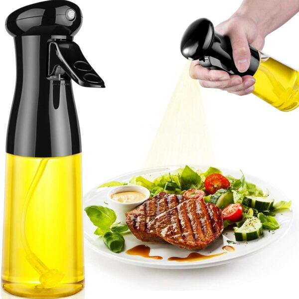 RE Olive Oil Sprayer for Cooking - 210ml Oil Dispenser Bottle Spray Mister - Portable Refillable Food Grade Oil Vinegar Spritzer Sprayer Bottles for Kitchen, Air Fryer, Salad, Baking, Grilling, Frying