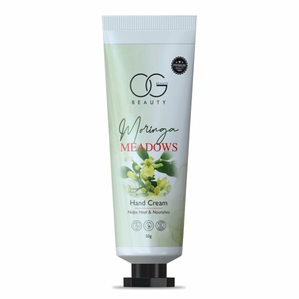 OG BEAUTY Moringa Meadows Hand Cream | Softens Rough Cuticles with Moisturizers | Prevent Dry & Rough Skin | Suitable for All Skin Types | 50 GM