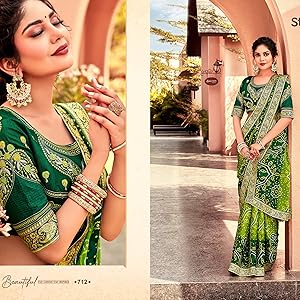 women silk bandhni saree