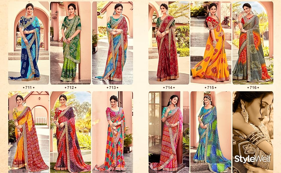 very beautiful bandhani saree for women