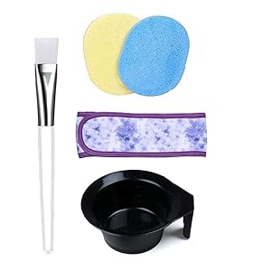 facial bowl with head band sponge brush face cleansing sponges cosmetic puff makeup remover