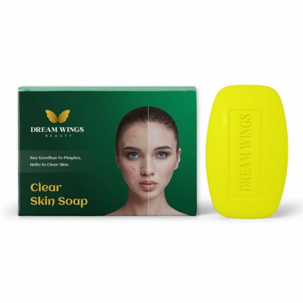 Dream Wings Beauty - Clear Skin Soap - Bathing Soap Bar Your Ultimate Solution for Acne, Pimple, Sun Tan, Blemishes, Fine Lines, Dark Spots | Men & Women | For All Skin Tones (1)