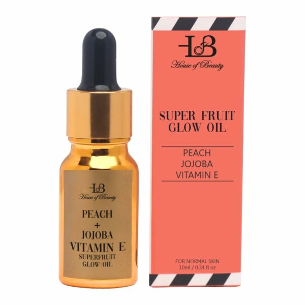 House Of Beauty Super Fruit Glow Oil, Peach and Jojoba with Vitamin E for Normal Skin Type, Natural and Healthy Skin (Size: 10ML)