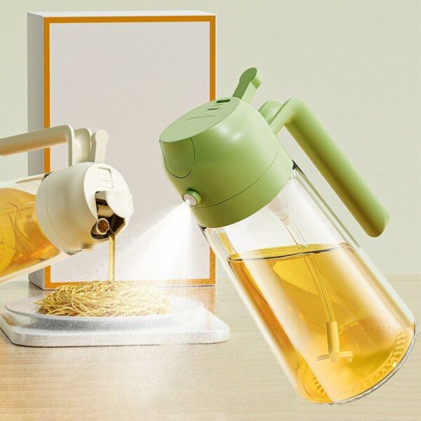 Nanzu Glass Oil Sprayer And Dispenser Bottle For Kitchen,2 In 1 Olive Oil Sprayer And Oil Dispenser,Oil Spray Bottle 500Ml For Cooking,Kitchen,Bbq, Air Fryer, Salad, Frying, Baking Oil Sprayer Bottle