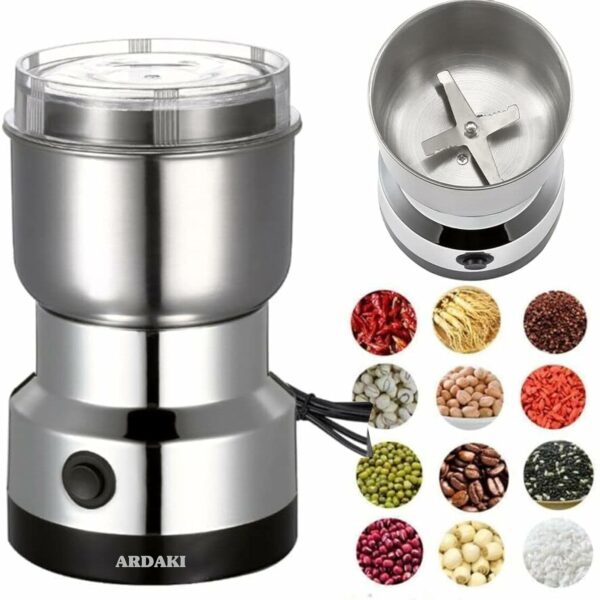 ARDAKI Grinder Machine for Kitchen Mixer Grinder Multi Functional Coffee Herbs Spices Nuts Grain Seasonings Spices Mill Powder Machine Stainless Steel Mixie for Kitchen (Mixer_Grinder_200)