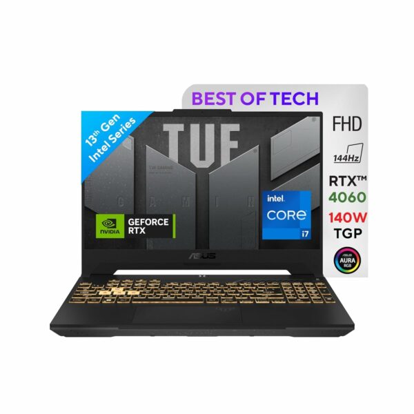 ASUS TUF Gaming F15, 15.6" (39.62cm) FHD 144Hz, 13th Gen Intel Core i7-13620H, Gaming Laptop (16GB DDR5/512GB SSD/NVIDIA GeForce RTX 4060 /Windows 11//Mecha Gray/2.20 Kg), FX507VV-LP287W