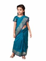 Aarika Girls Ethnic Wear Rani Colour Kalyani Silk Saree