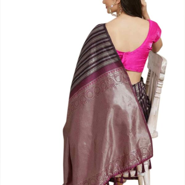 Amazon Brand - Anarva Women's Heavy Banarasi Art Silk Zari Woven Saree With Unstiched Blouse Piece(SZ-RIGVEDA10)