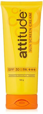 Amway Attitude Sun Screen Cream For All Skin Type With Spf 30 & Pa+++ / 100 Grams