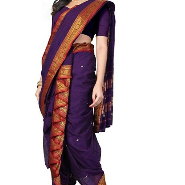 Aradhana Fashions Pvt. Ltd. Women's Cotton Woven Nauvari Saree Without Blouse Piece