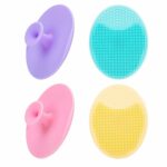 BRIGHTZONE Face Massager Baby Shower Shampoo Exfoliating Scrubber Silicone Skin Care Beauty Health Hygien Suction Cup Cleaning Brush, Multicolor (pack of 4)