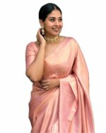 Beautiful Peach Colored Silk Designer Saree (G_ES_8228-Peach)