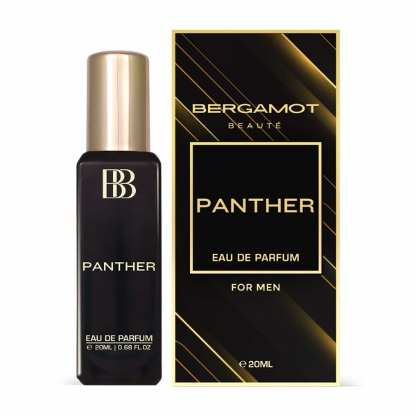 Bergamot Beaute Panther Eau De Parfum | Best Perfume for Men with Patchouli and Musky Long Lasting Premium Fragrance for Man, EDP 20ml