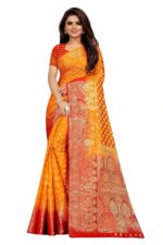 C J Enterprise Women's Kanchipuram Pattu Sarees With Blouse Piece