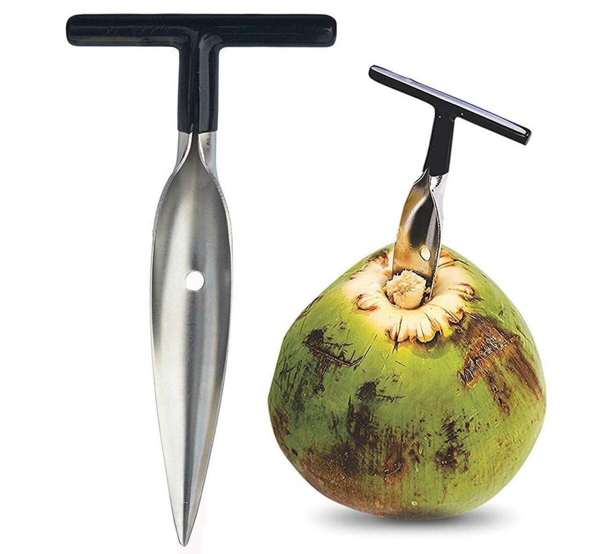 Clazkit Stainless Steel Coconut Opener Tool, Coconut Driller, Coconut Opener Machine, Coconut Opener Knife, Coconut Water Opener- (Pack- 1)