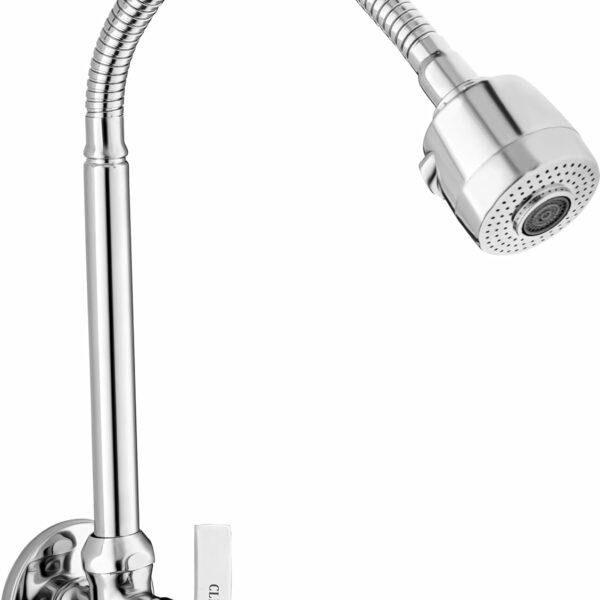 Clinton Ocean (Brass) Kitchen Sink Spray Spout Flexible Sink Cock with Flange Pillar Tap Faucet (Wall Mount Installation Type) Passion Flexible S/1