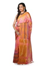 DHRUVI TRENDZ Women Jacquard Cotton Silk saree With Blouse Piece