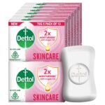 Dettol Skincare Moisturizing Beauty Bathing Soap Bar with Argan Oil (1500gm) | Softer Skin, 125gm Extra Free, Pack of 12