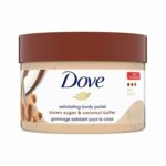 Dove Exfoliating Body Polish Scrub for Dry Skin with Brown Sugar & Coconut Butter, Gently Exfoliates and Moisturizes for Instant Soft & Smooth Skin, Naturally Derived Ingredients, Sulfate-Free, Coconut Scent, 298g