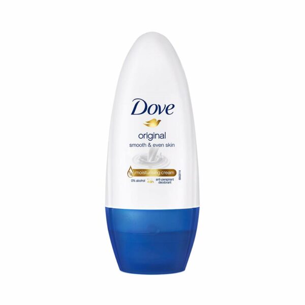 Dove Original Deodorant Roll On For Women, Antiperspirant Underarm Roll On Removes Odour, Keeps Skin Fresh & Clean, Alcohol Free, Paraben Free, 50 ml