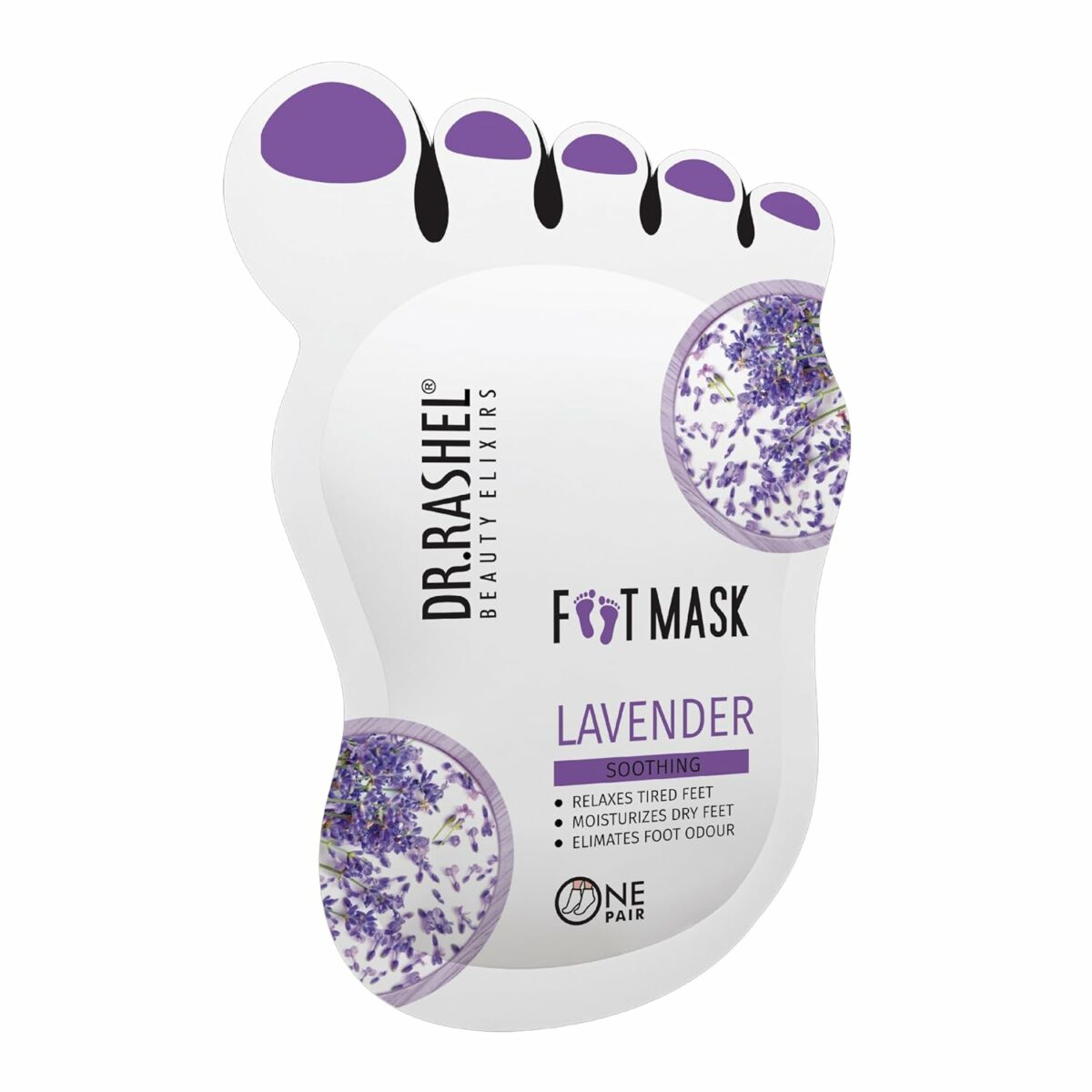 Dr.Rashel Lavender Peeling Mask for Cracked Feet | Dead Skin Remover | Heel Peel Pedicure | At Home Foot Care | Lavender | Exfoliant Foot Crack Mask with Moisturising Agents