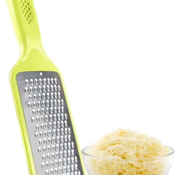 E-COSMOS Stainless Steel Cheese Grater & Lemon Zester for Kitchen- Cheese, Lemon, Ginger, Garlic, Chocolate, Vegetables & Fruits Shredder with Protective Cover, Adrak Grater, Dishwasher Safe Flat