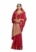 FLOURIOUS Women's Georgette Soft Woven Work Saree With Blouse Piece