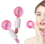 Finalize Facial Ice Globe, Smart Cool Face Roller Ball, Facial Massage Tools for Neck Eye Circle Reduce Puffiness Anti Ageing Wrinkles Soothing Firming Skin 2Pcs (PINK)