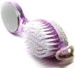 Foot Cleaning Brush, Beauty Bath Brushes, Body Scrubbers, Facial Cleansers & Exfoliators, Purple 4 in 1 Foot Pedicure Brush, foot Cleaner Tool (Multicolor)