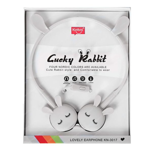 FunBlast Earphone for Kids - Cute Rabbit Wired Earphone, Headphones for Kids Girls Gifts Headphone for Smartphone, Gaming Headphone, Stereo Earphone, Stylish Headphones for Girls/Boys (White)