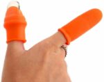 GETSOCIO Thumb Knife Finger Cutter Kitchen Knife Set for Kitchen use Home appliances Kitchen Garlic Peeler for Kitchen Finger Thumb Cutter (Pack of 1) - Orange, Silicone & Stainless Steel