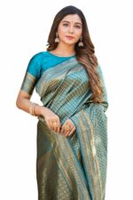 Glory Sarees Women’s Banarasi Silk Saree With Blouse Piece (Banarasi_Saree134_Parent)