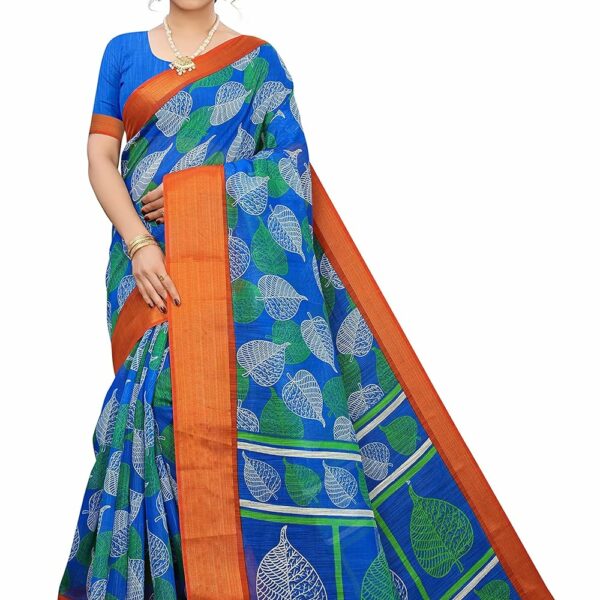 GoSriKi Women's Linen Cotton Saree