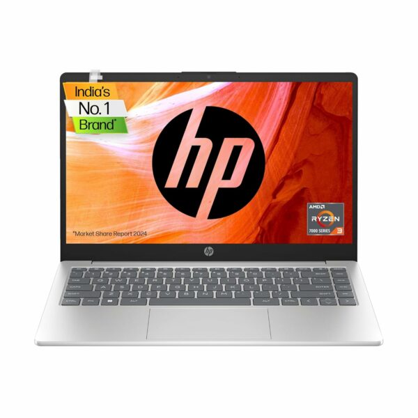 HP 14 Laptop, AMD Ryzen 3 7320U 14 inch(35.6cm) FHD Laptop,8GB LPDDR5, 512GB SSD, AMD Radeon Graphics, Dual Speakers, FHD Camera (Win 11, MSO 21, 1.41Kgs) 14-em0025AU